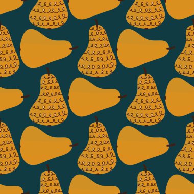 Kumaşlar, ambalajlar, hediyeler, kartlar, çarşaflar, çocuklar ve mutfak için meyvesiz armut deseni.