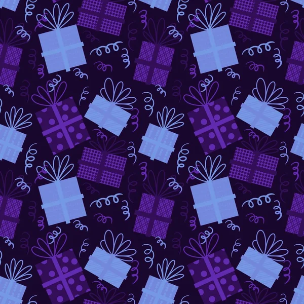 Birthday seamless gifts pattern for fabrics and cards and linens and wrapping paper and kids — Stock Photo, Image