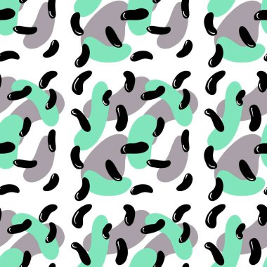 Kumaşlar, ambalajlar, hediyeler, kartlar, çarşaflar ve çocuklar için soyut dikişsiz fasulye deseni
