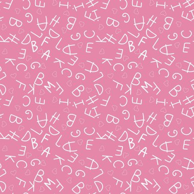 Kumaşlar, ambalajlar, hediyeler, kartlar, çocuklar, ambalaj kağıtları ve okul için alfabesiz kalıp.