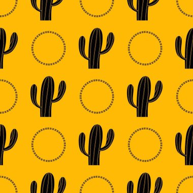 Kumaşlar, tekstil, ambalaj, hediyeler, kartlar, çarşaflar ve çocuklar için çiçeksiz kaktüs deseni.