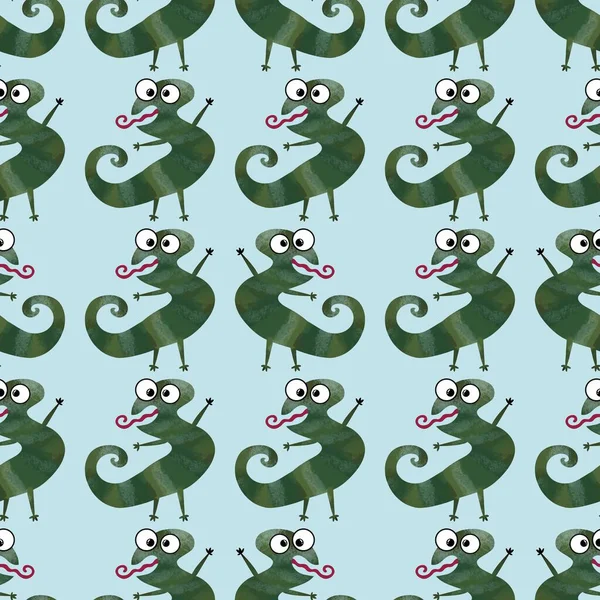 Kids seamless animals lizard pattern for fabrics and textiles and packaging and gifts and cards and linens and kids — Stock Photo, Image