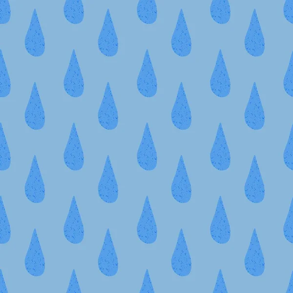 雨のシームレスな水は、織物や包装のためのパターンをドロップし、ギフトやカードやリネンや子供 — ストック写真