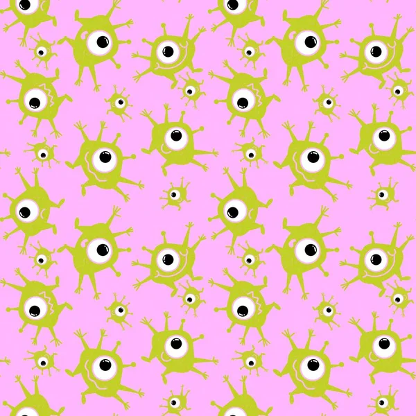 Kids seamless aliens monsters pattern for wrapping paper and gifts and cards and textiles and packaging and hobbies — Stock Photo, Image