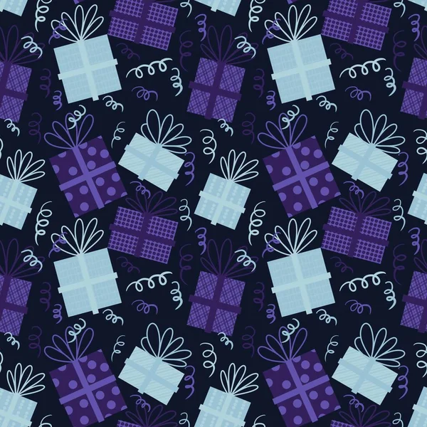 Birthday seamless gifts pattern for fabrics and cards and linens and wrapping paper and kids — Stock Photo, Image