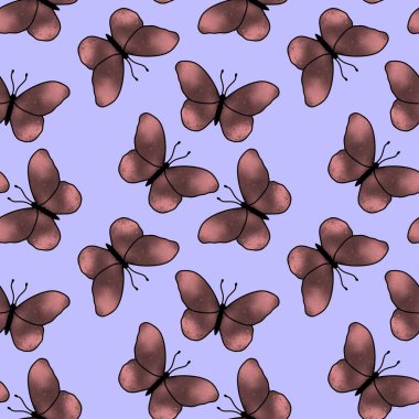 Kumaşlar, tekstil ve ambalajlar, çarşaflar, hediyeler ve kartlar için kusursuz kelebek deseni