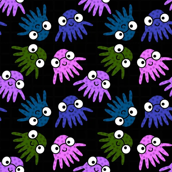 Kumaşlar, tekstil ve ambalajlar, hediyeler, kartlar ve çarşaflar için kusursuz ahtapot deseni.