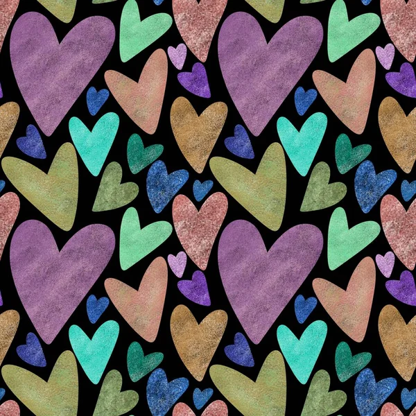 Seamless valentines pattern with hearts for postcard and gifts and cards — Stock Photo, Image