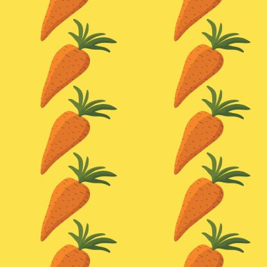 Kumaşlar, tekstil, ambalajlar, hediyeler, kartlar, çarşaflar, çocuklar ve mutfak için kusursuz havuç deseni.