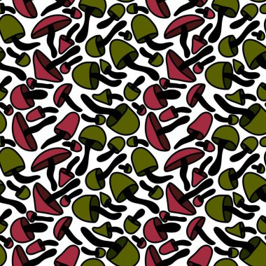 Kumaşlar, tekstil, ambalajlar, hediyeler, kartlar, çarşaflar ve çocuklar için kusursuz Cadılar Bayramı mantarları.