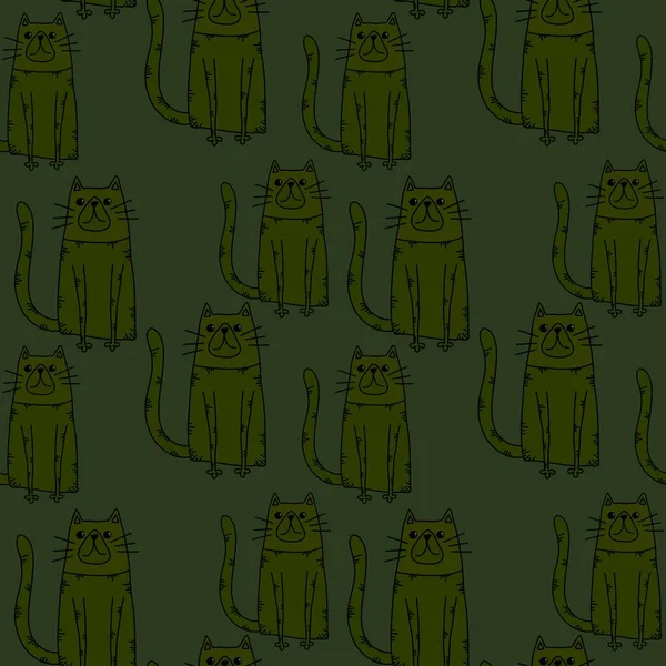 Animals seamless cats pattern for fabrics and textiles and packaging and gifts and cards and linens and kids — Stock Photo, Image