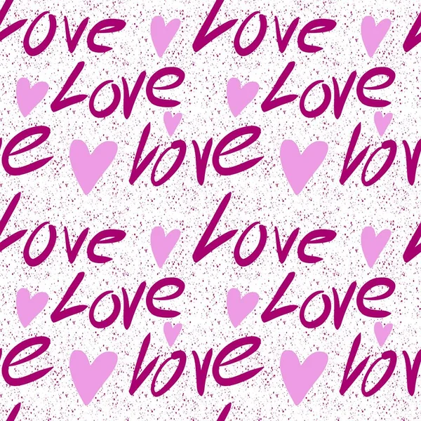 Nahtloses Valentinsmuster mit Liebe und Herzen für Postkarten und Geschenke und Karten — Stockfoto