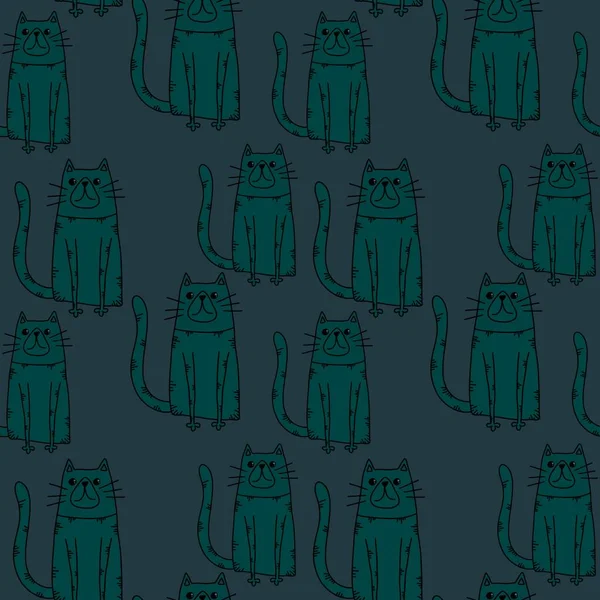 Patrón de gatos sin costura para telas y textiles y embalaje y regalos y tarjetas y ropa de cama y niños —  Fotos de Stock
