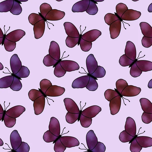 Patrón de mariposa sin costuras para telas y textiles y embalaje y ropa de cama y regalos y tarjetas —  Fotos de Stock