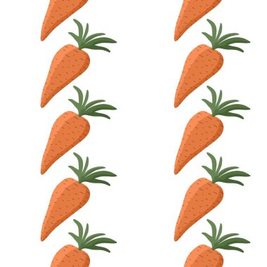 Kumaşlar, tekstil, ambalajlar, hediyeler, kartlar, çarşaflar, çocuklar ve mutfak için kusursuz havuç deseni.