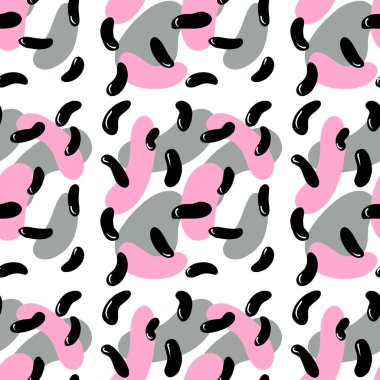 Kumaşlar, ambalajlar, hediyeler, kartlar, çarşaflar ve çocuklar için soyut dikişsiz fasulye deseni