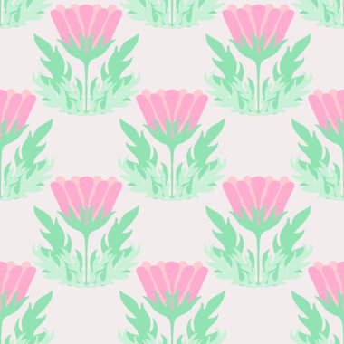 Kumaşlar, tekstil ve ambalajlar, hediyeler, kartlar, çarşaflar ve çocuklar için çiçeksiz çiçek deseni.