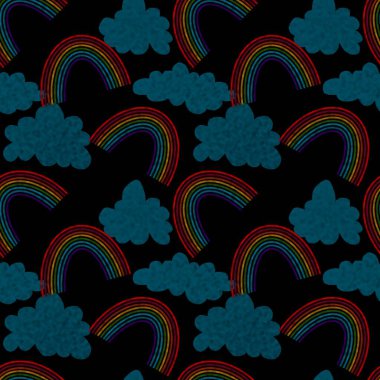 Kumaşlar, tekstil, ambalajlar, hediyeler, kartlar, çarşaflar ve çocuklar için gökkuşağı deseni