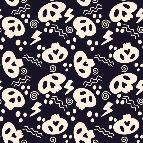 Halloween seamless scull pattern for fabrics and textiles and packaging and gifts and cards and linens and kids — Stock Photo, Image