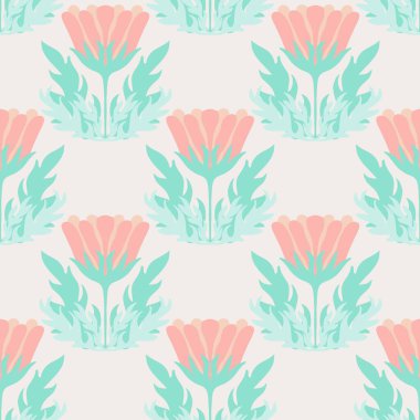 Kumaşlar, tekstil ve ambalajlar, hediyeler, kartlar, çarşaflar ve çocuklar için çiçeksiz çiçek deseni.