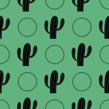 Kumaşlar, tekstil, ambalaj, hediyeler, kartlar, çarşaflar ve çocuklar için çiçeksiz kaktüs deseni.