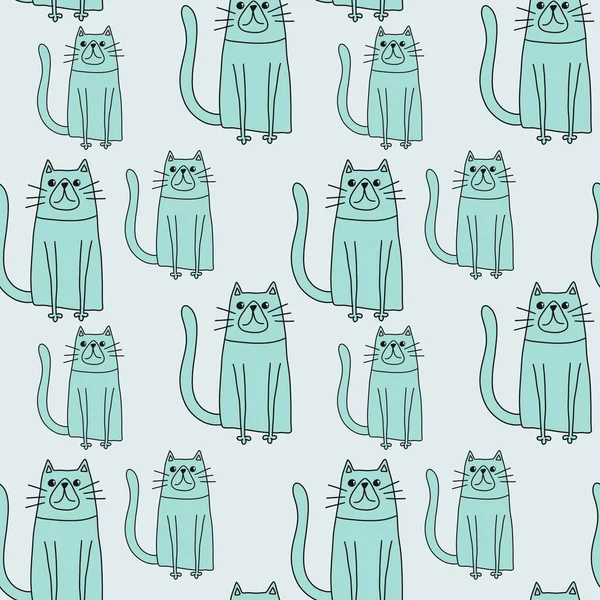 Dieren naadloze katten patroon voor stoffen en textiel en verpakking en geschenken en kaarten en linnengoed en kinderen — Stockfoto
