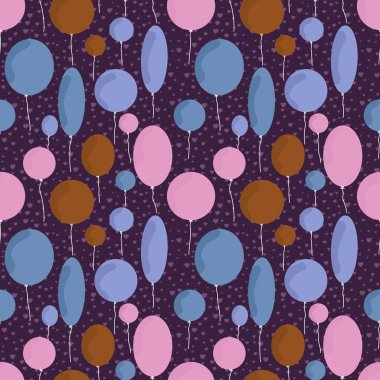 Doğum günü balonları kumaşlar, ambalajlar, hediyeler, kartlar, çarşaflar, çocuklar ve ambalaj kağıtları için kusursuz desenler.