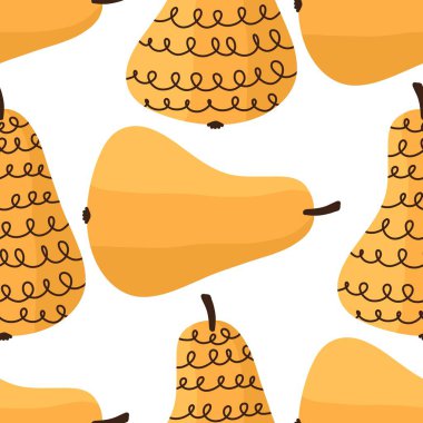 Kumaşlar, ambalajlar, hediyeler, kartlar, çarşaflar, çocuklar ve mutfak için meyvesiz armut deseni.