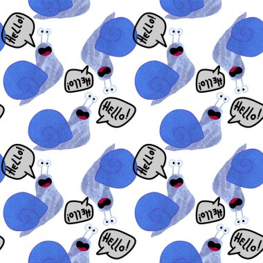 Duvar kağıdı, kumaş, tekstil, ambalaj, hediye paketi ve ambalaj kağıdı için kusursuz salyangoz deseni.