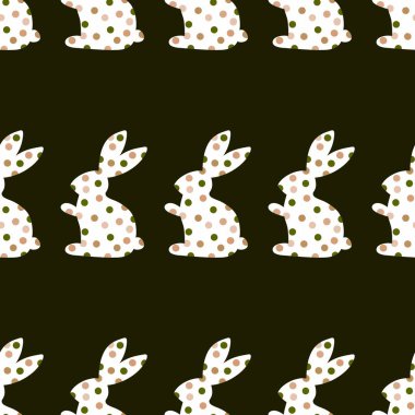 Kumaşlar, tekstil ve ambalajlar, Noel hediyeleri ve çocuklar için paskalya tavşanı deseni.