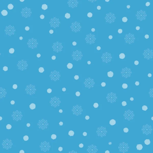 Nahtloses Muster mit Schneeflocken auf blauem Hintergrund für Verpackungen und Stoffe — Stockfoto