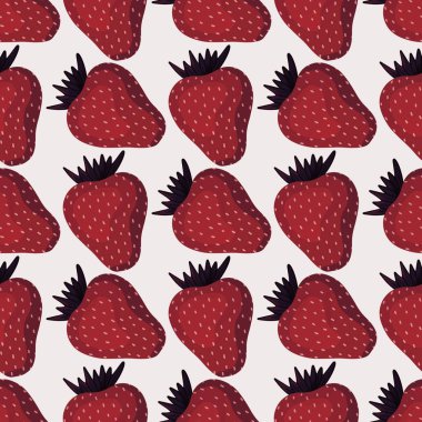 Kumaşlar, tekstil ve ambalajlar, hediyeler, kartlar ve çarşaflar için meyvesiz çilek deseni