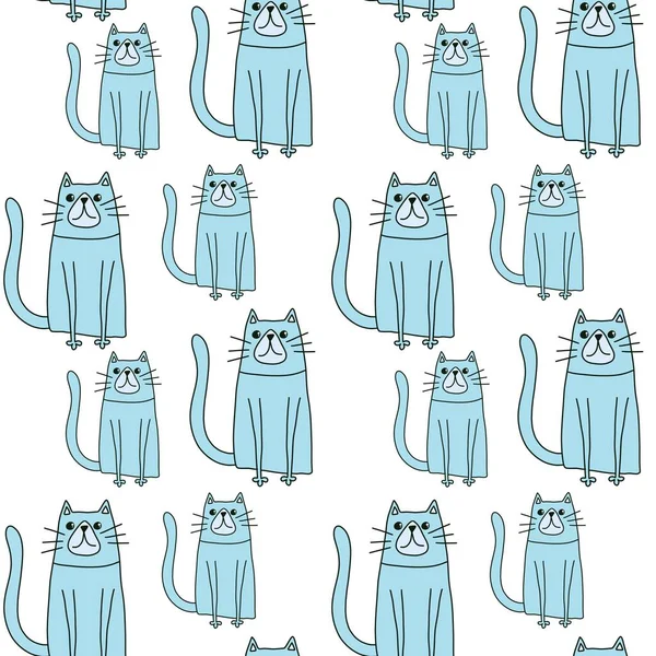 Animals seamless cats pattern for fabrics and textiles and packaging and gifts and cards and linens and kids — Stock Photo, Image