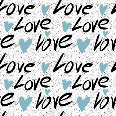 Kartpostallar, hediyeler ve kartpostallar için sevgi ve kalplerle kusursuz sevgililer günü deseni. 