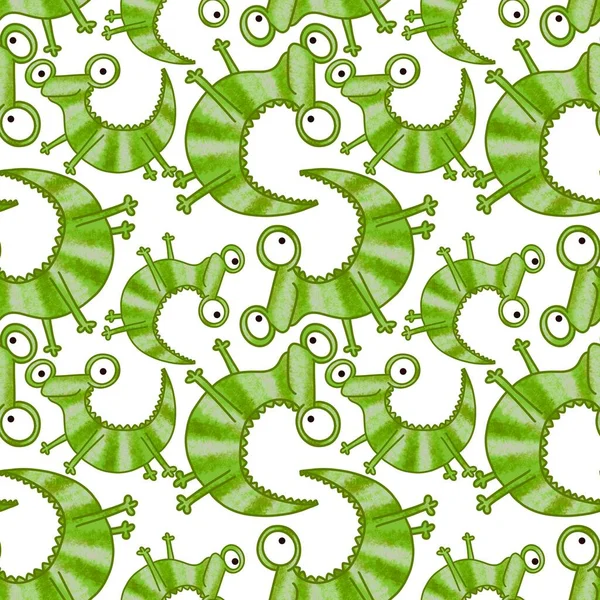 Beamless lizard pattern for fabrics and textiles and packaging and gifts and cards and linens and kids — Stock fotografie