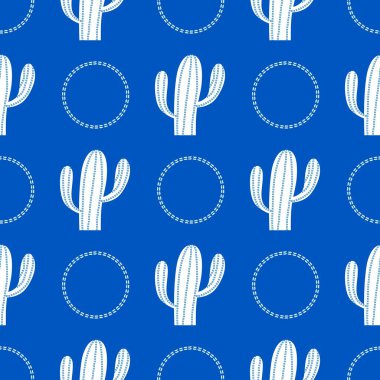 Kumaşlar, tekstil, ambalaj, hediyeler, kartlar, çarşaflar ve çocuklar için çiçeksiz kaktüs deseni.
