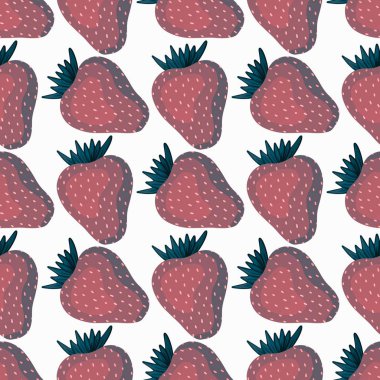 Kumaşlar, tekstil ve ambalajlar, hediyeler, kartlar ve çarşaflar için meyvesiz çilek deseni