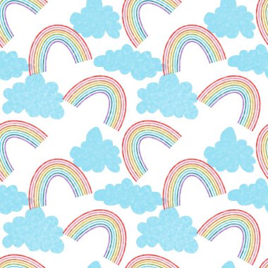 Kumaşlar, tekstil, ambalajlar, hediyeler, kartlar, çarşaflar ve çocuklar için gökkuşağı deseni