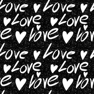 Kartpostallar, hediyeler ve kartpostallar için sevgi ve kalplerle kusursuz sevgililer günü deseni. 