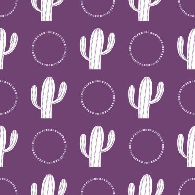 Kumaşlar, tekstil, ambalaj, hediyeler, kartlar, çarşaflar ve çocuklar için çiçeksiz kaktüs deseni.