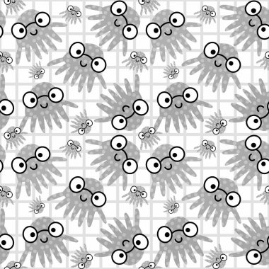 Kumaşlar, tekstil ve ambalajlar, hediyeler, kartlar ve çarşaflar için kusursuz ahtapot deseni.