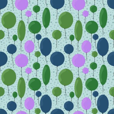 Doğum günü balonları kumaşlar, ambalajlar, hediyeler, kartlar, çarşaflar, çocuklar ve ambalaj kağıtları için kusursuz desenler.