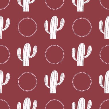 Kumaşlar, tekstil, ambalaj, hediyeler, kartlar, çarşaflar ve çocuklar için çiçeksiz kaktüs deseni.