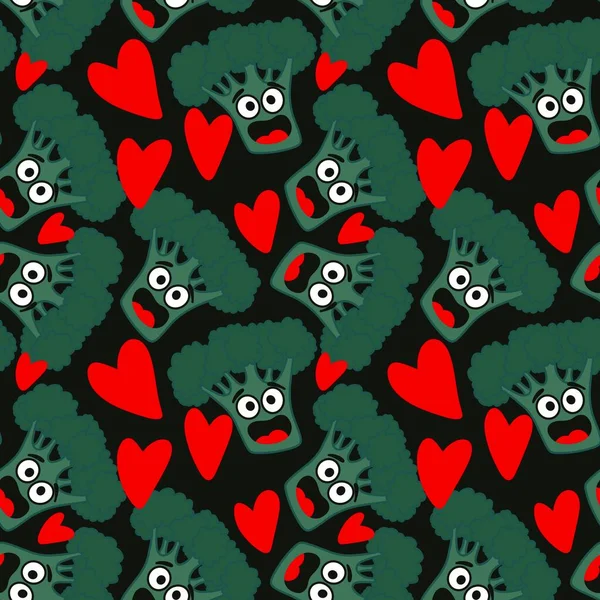 Kinder nahtlose Brokkoli-Muster für Textilien und Verpackungen und Geschenke und Karten und Bettwäsche und Geschenkpapier — Stockfoto