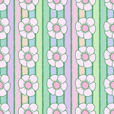 Kumaşlar, tekstil ve ambalajlar, hediyeler, kartlar, çarşaflar ve çocuklar için çiçeksiz çiçek deseni.