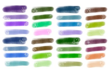 Dergiler, kartlar, hobiler, defterler, çıkartmalar ve çocuklar için boya kalemleri ile set