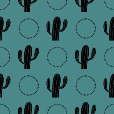 Kumaşlar, tekstil, ambalaj, hediyeler, kartlar, çarşaflar ve çocuklar için çiçeksiz kaktüs deseni.