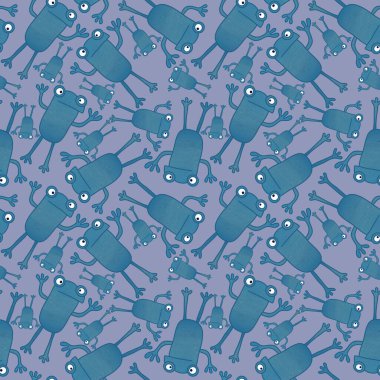 Kumaşlar, tekstil, ambalaj, hediyeler, kartlar, çarşaflar ve ambalaj kağıtları için kusursuz kurbağa desenleri. 