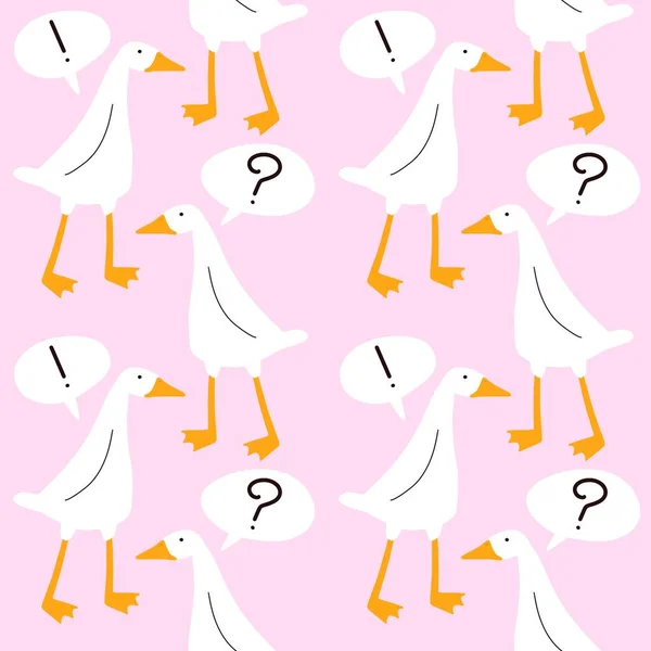 Animals seamless geese pattern for fabrics and packaging and gifts and cards and kids and wrapping paper — Stock Photo, Image