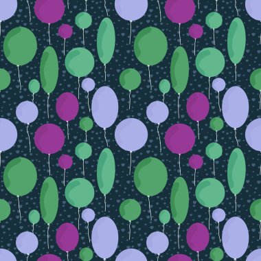 Doğum günü balonları kumaşlar, ambalajlar, hediyeler, kartlar, çarşaflar, çocuklar ve ambalaj kağıtları için kusursuz desenler.